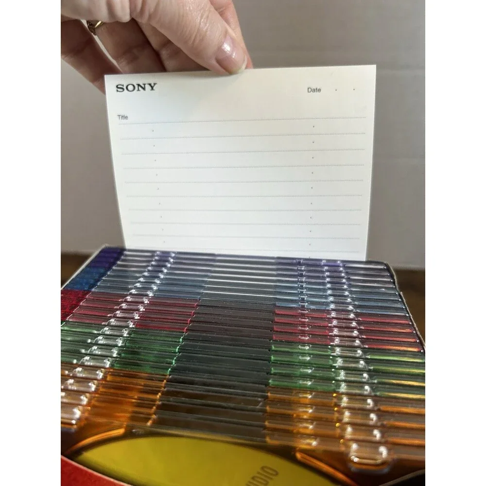 New Sony CD-R Music CDs 20 Pk Slim Multi Color Cases 80 Min 20CRM80LX2 Open Box